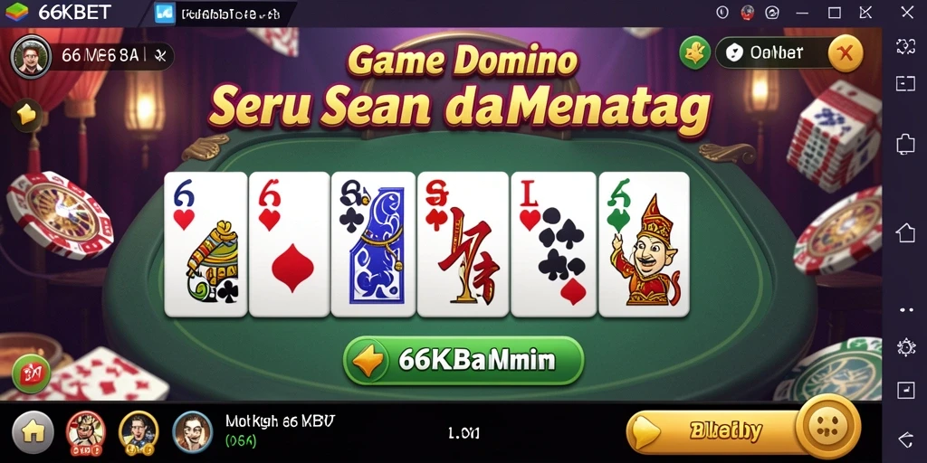 Gameplay seru Domino di 66KBET dengan tampilan menarik.
