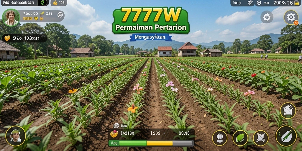 Tampilan utama gameplay 7777W yang memukau dan dinamis.