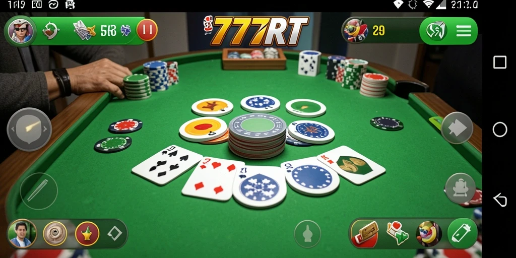 Screenshot gameplay 777RT yang menampilkan suasana permainan Gaple.