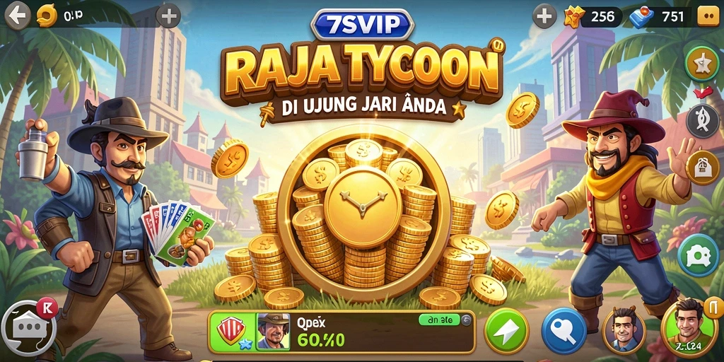 Tangkapan layar utama gameplay 7SVIP yang menunjukkan pengelolaan bisnis.