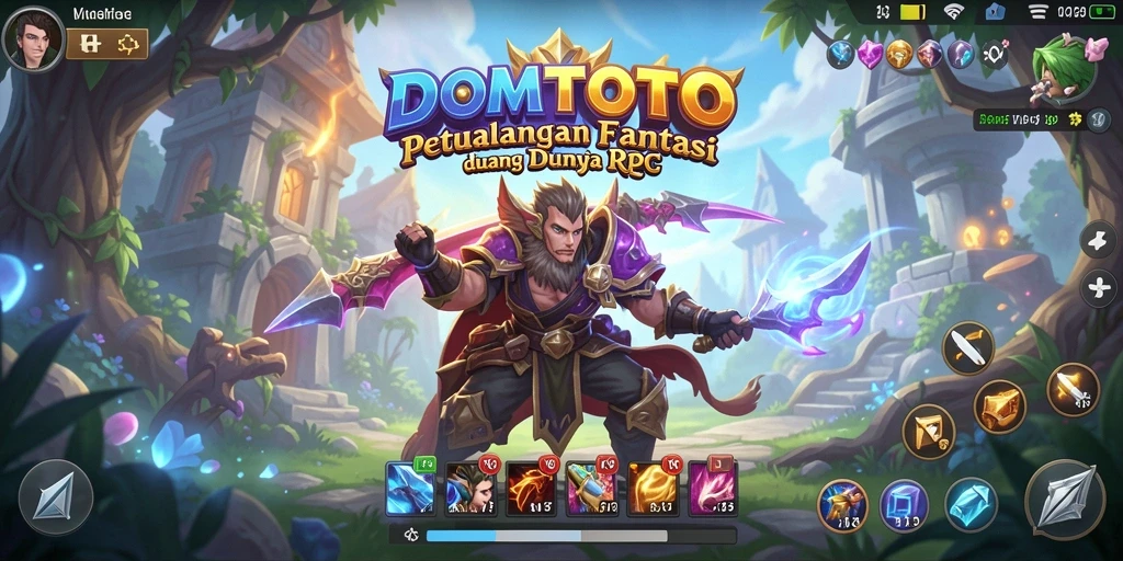 Tangkapan layar menunjukkan aksi seru dalam gameplay RPG DOMTOTO.