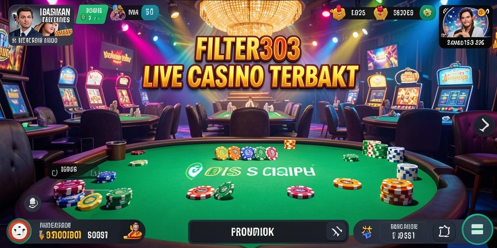 Gambaran gameplay Live Casino dengan dealer langsung di FILTER303.