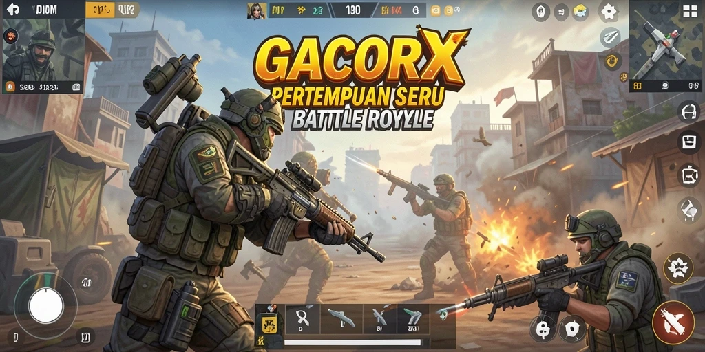 Gameplay Battle Royale di GACORX yang seru dan mendebarkan.