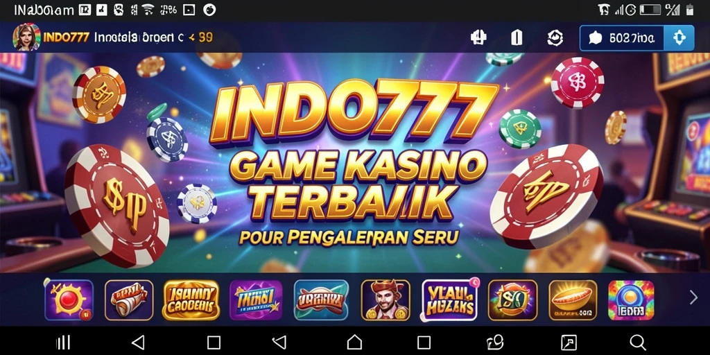 Tampilan gameplay seru dan menegangkan dari INDO777 dalam aplikasi Kasino.