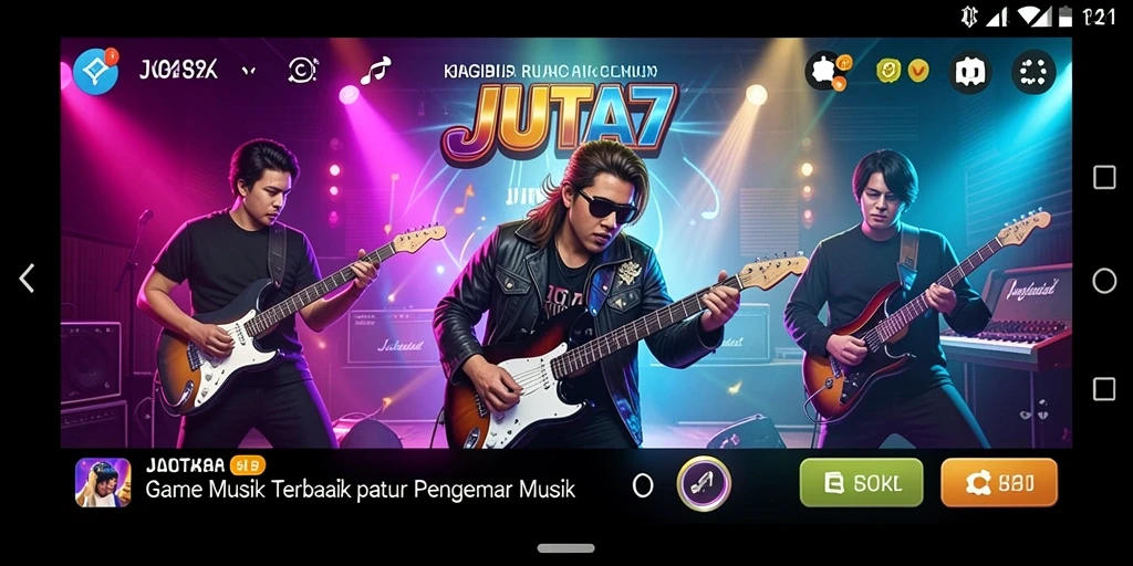 Screenshot JUTA7 menunjukkan pengguna bernyanyi dengan penuh semangat.