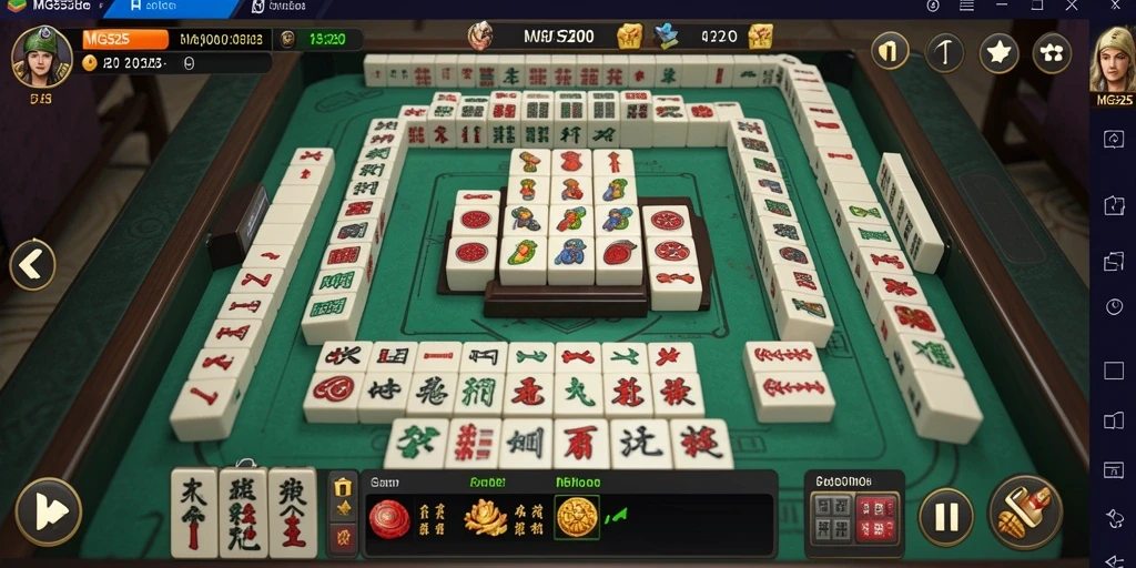 Screenshot MG525 menampilkan aksi seru dalam permainan Mahjong.