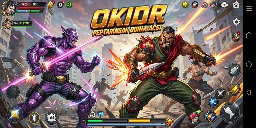 Gameplay seru dan pertarungan menegangkan di OKIDR.