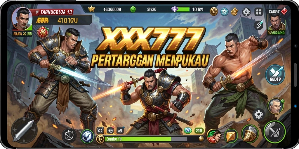 Tampilan gameplay seru dari XXX777 yang menampilkan pertarungan epik.
